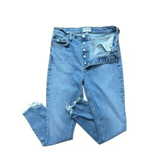 AGOLDE Nico High Rise Jeans Womens 28 Button-Fly Denim Distressed Organic Cotton